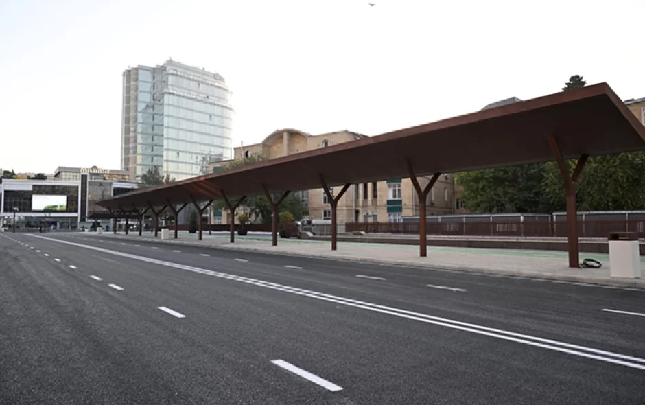 Bakıda ən uzun avtobus dayanacağı burada olacaq - FOTOLAR