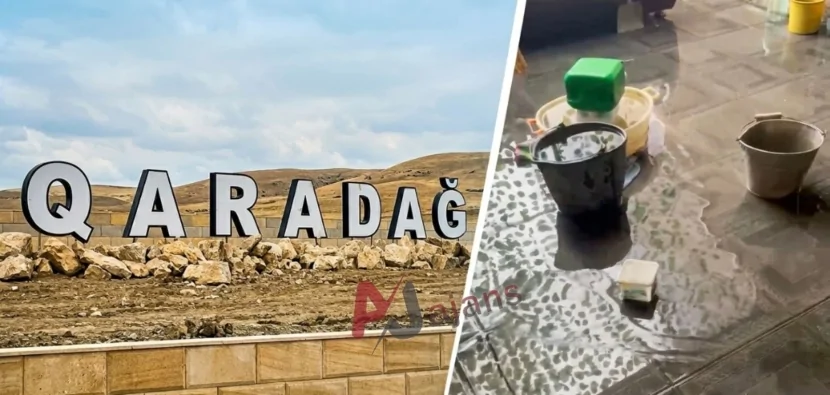 Qaradağda evləri su basdı – VİDEO
