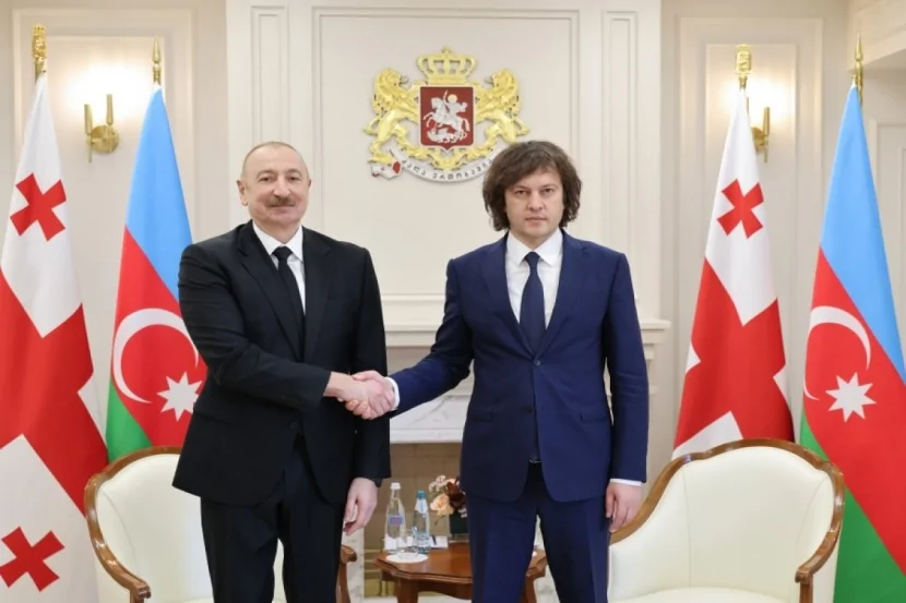 İlham Əliyev İrakli Kobaxidze ilə təkbətək GÖRÜŞÜB