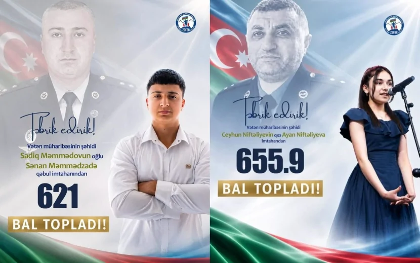 İki şəhidimizin övladı qəbulda yüksək bal topladı